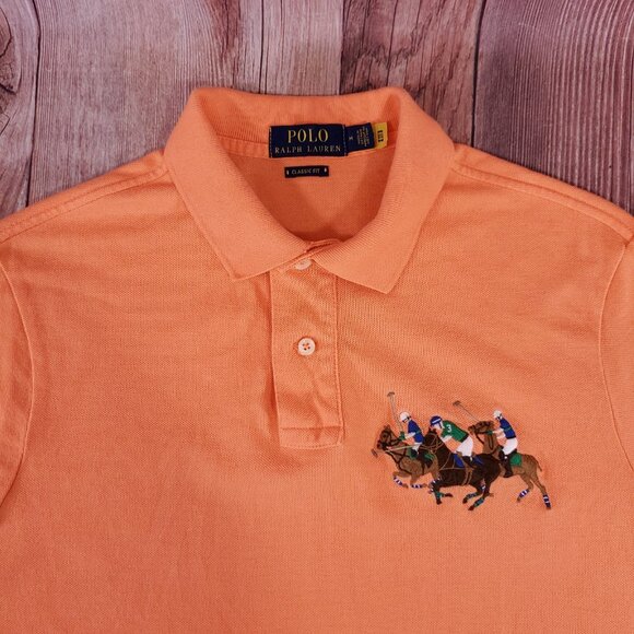 *FLAWS* Polo Ralph Lauren Classic Fit Mens Size Medium Big Pony #3 SS Polo Shirt - Picture 4 of 15